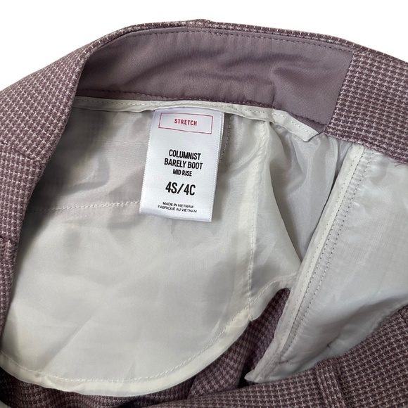 Express Columnist Barely Boot Pants Womens 4S Mid Rise Stretch Pink Houndstooth - Picture 8 of 9